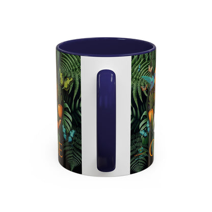 100% Organic A Fern Monstera Plant Garden Vegan Ceramic Plant Mug with Black woman (11oz) 8 Color Combos
