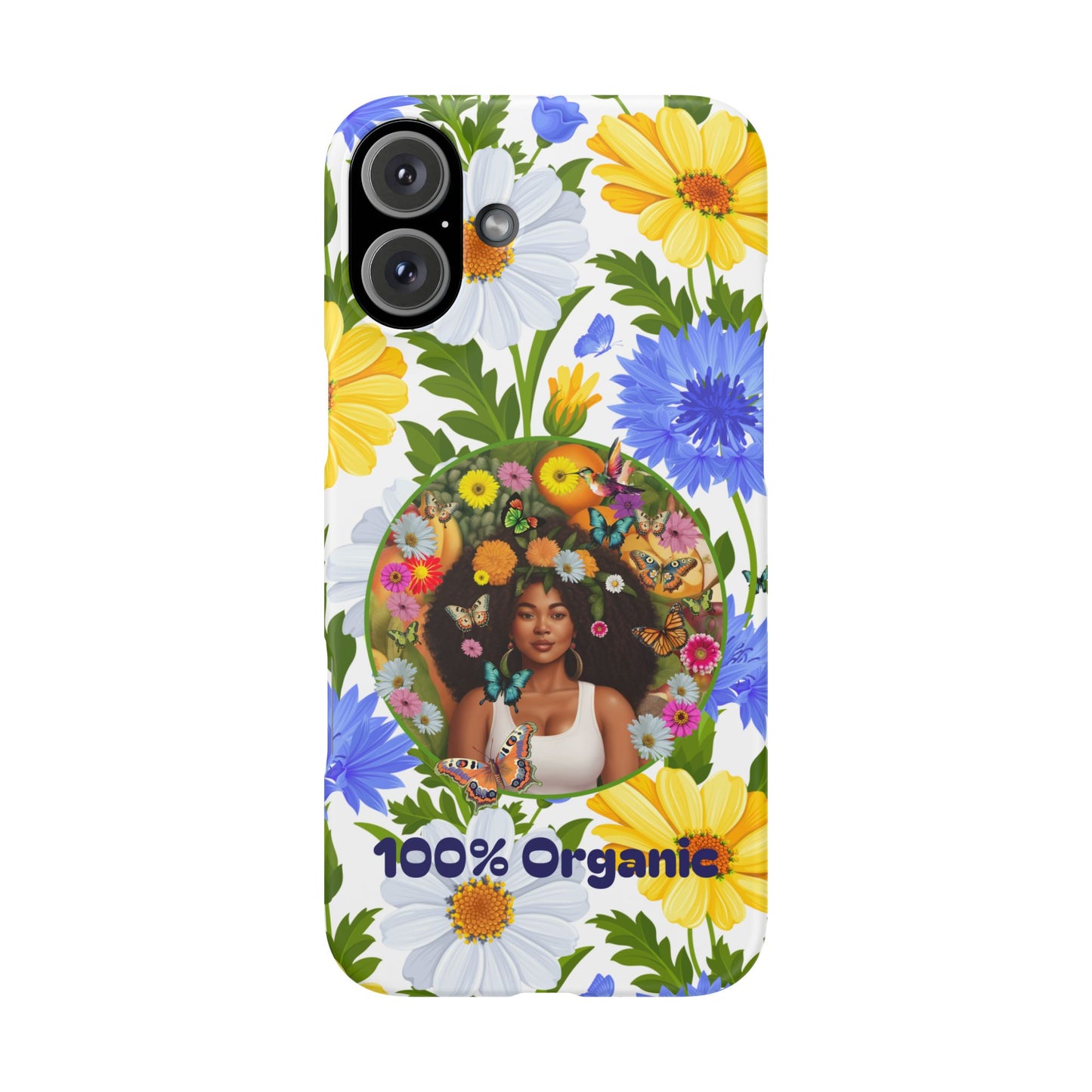 100% Organic Purple Plant Garden Snap Phone Case with Black Woman, for iPhone and Android