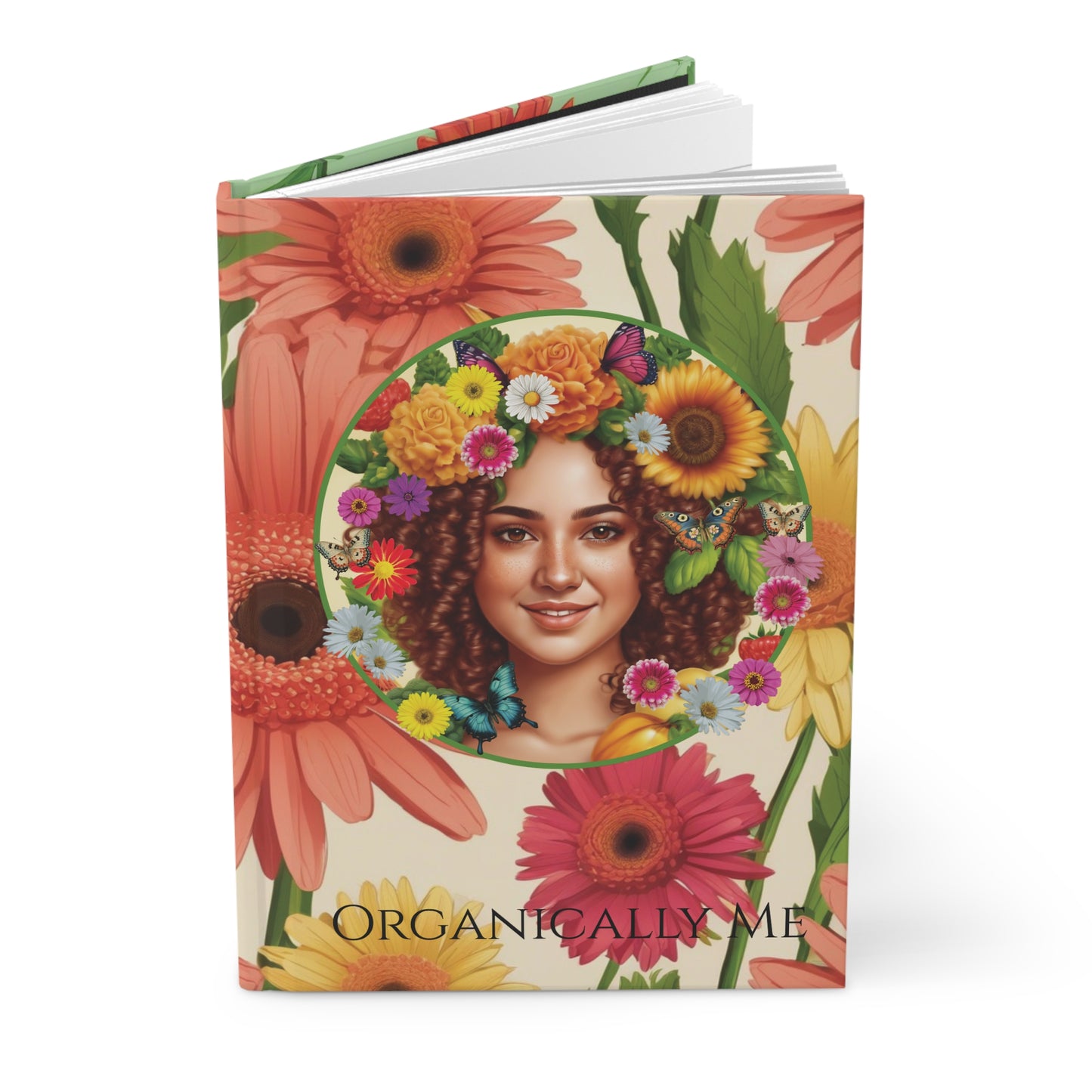100% Organic Daisy Joy2 Plant Garden & Vegan Hardcover Journal, Matte 150 pages Double Sided