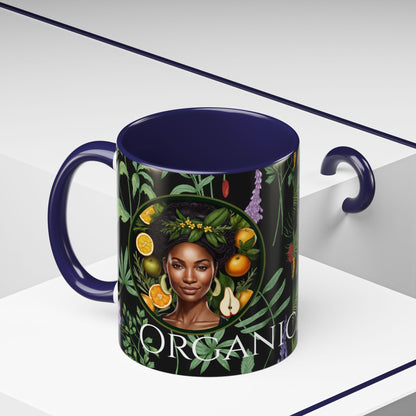 Organically Me A Pineapple Plant Garden Vegan Ceramic Plant Mug with Black woman (11oz)