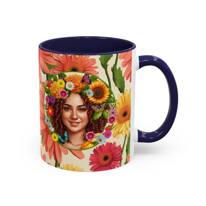 100% Organic Daisy Joy2 Plant Garden Vegan Ceramic Plant Mug Double Sided (11oz) 8 Color Combos