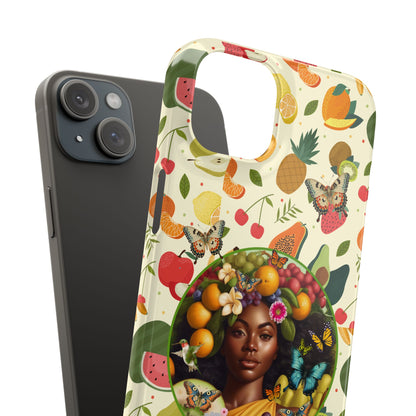 Organically Me Fruit & Veggie Queen Plant Garden Snap Phone Case with Black Woman, for iPhone and Android
