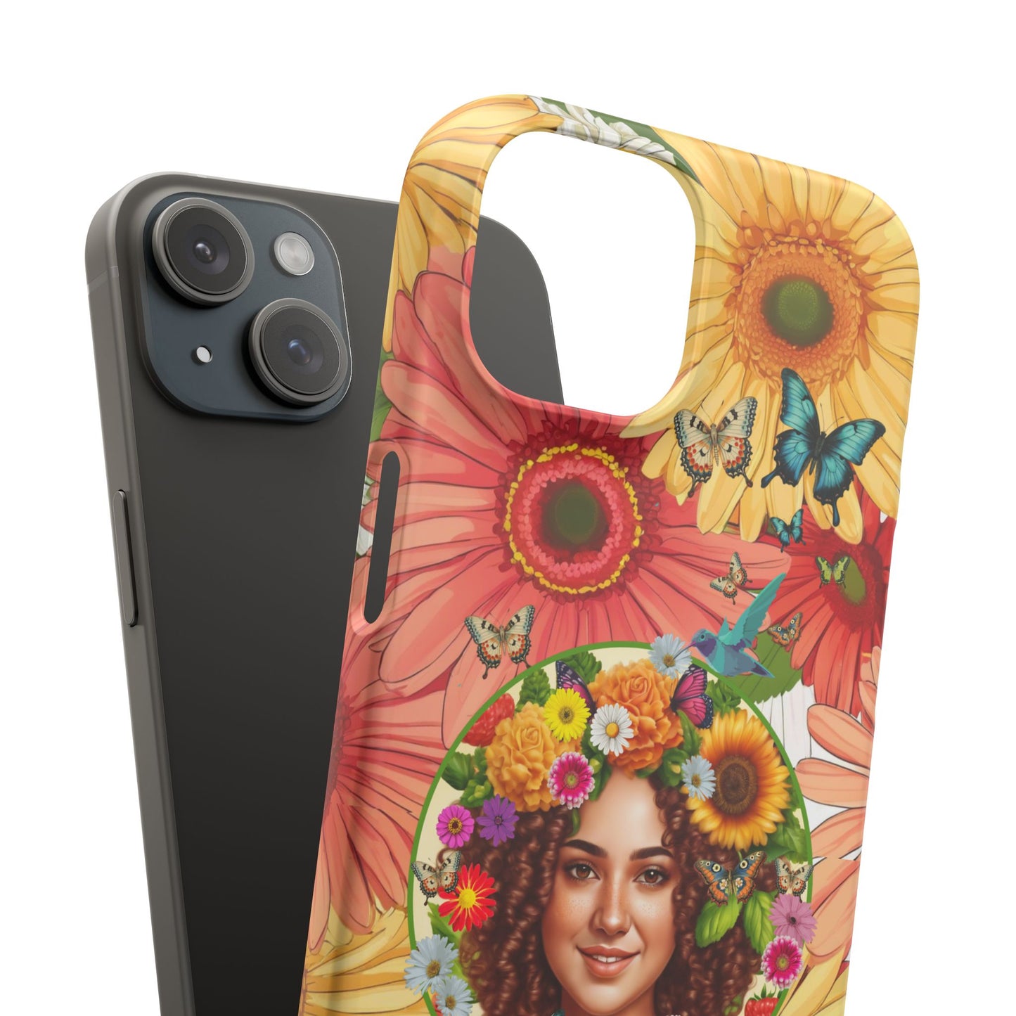100% Organic Daisy Joy2 Plant Garden Snap Phone Case with Woman, for iPhone and Android