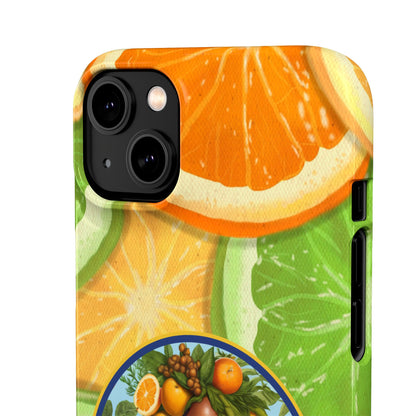 Organically Me Citrus Fruits Garden Snap Phone Case with Black Woman, Veggie Chic for Androids and iPhone models