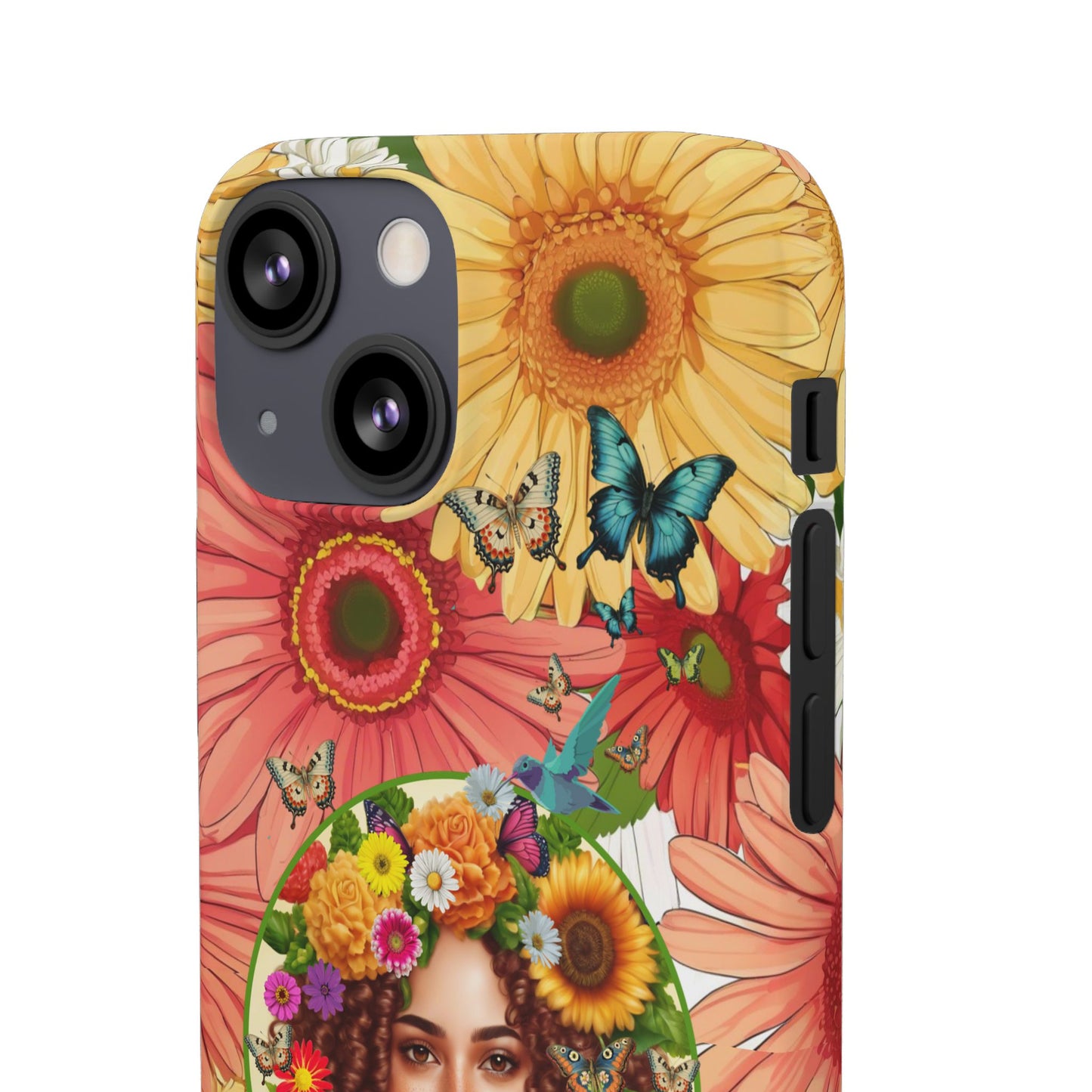 100% Organic Daisy Joy2 Plant Garden Snap Phone Case with Woman, for iPhone and Android