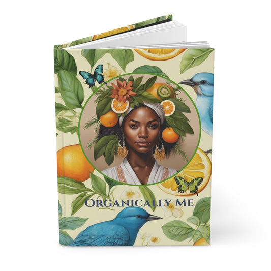 Organically Me A Lemon Bluebird Plant Garden & Vegan Hardcover Journal, Matte 150 pages, Black women