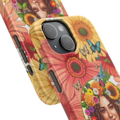 100% Organic Daisy Joy2 Plant Garden Snap Phone Case with Woman, for iPhone and Android