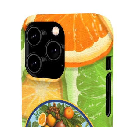 Organically Me Citrus Fruits Garden Snap Phone Case with Black Woman, Veggie Chic for Androids and iPhone models
