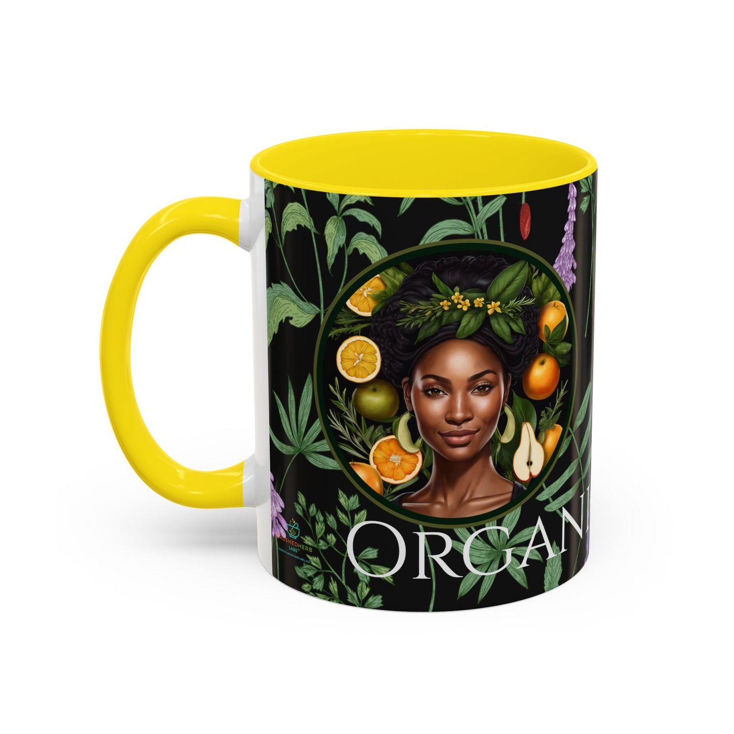 Organically Me A Pineapple Plant Garden Vegan Ceramic Plant Mug with Black woman (11oz)