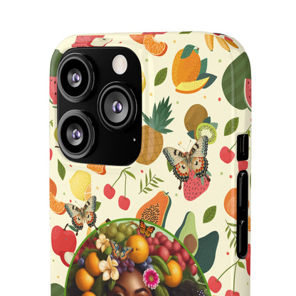 Organically Me Fruit & Veggie Queen Plant Garden Snap Phone Case with Black Woman, for iPhone and Android