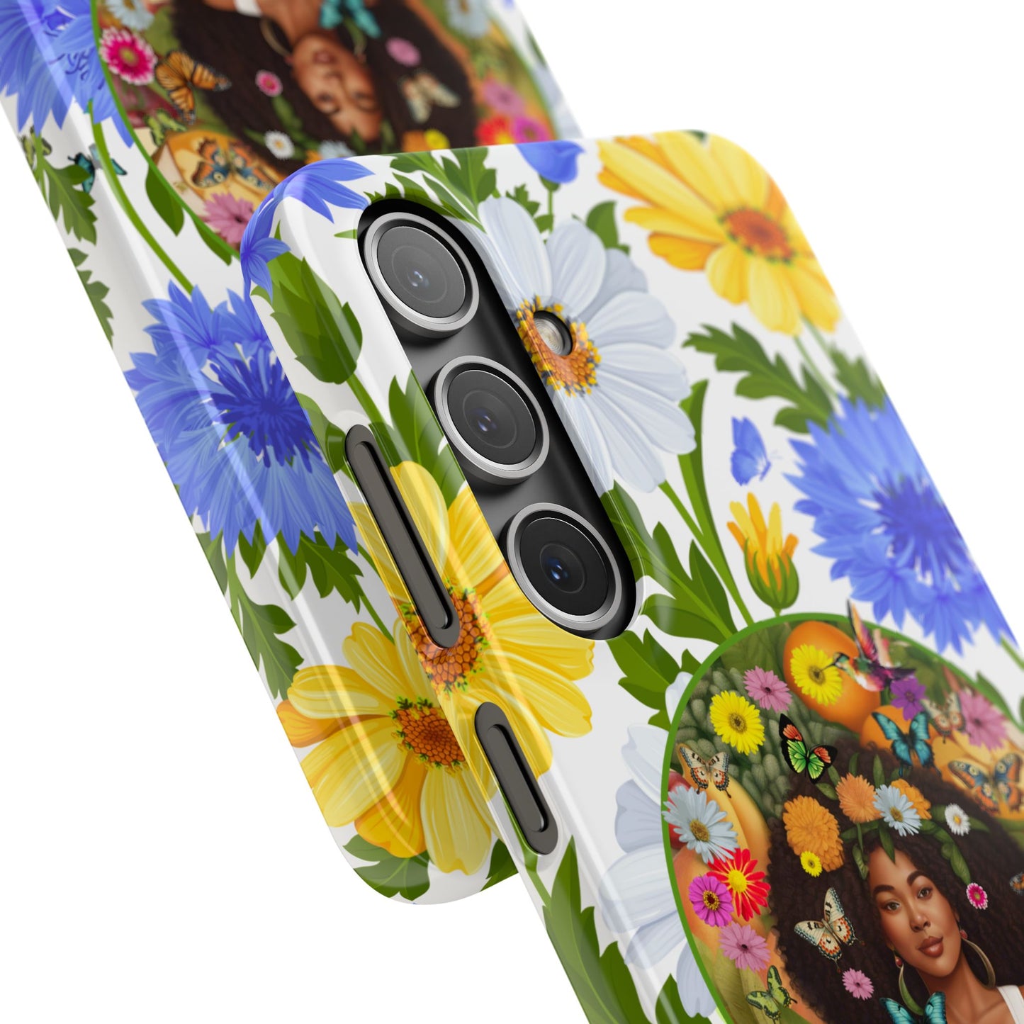 100% Organic Purple Plant Garden Snap Phone Case with Black Woman, for iPhone and Android