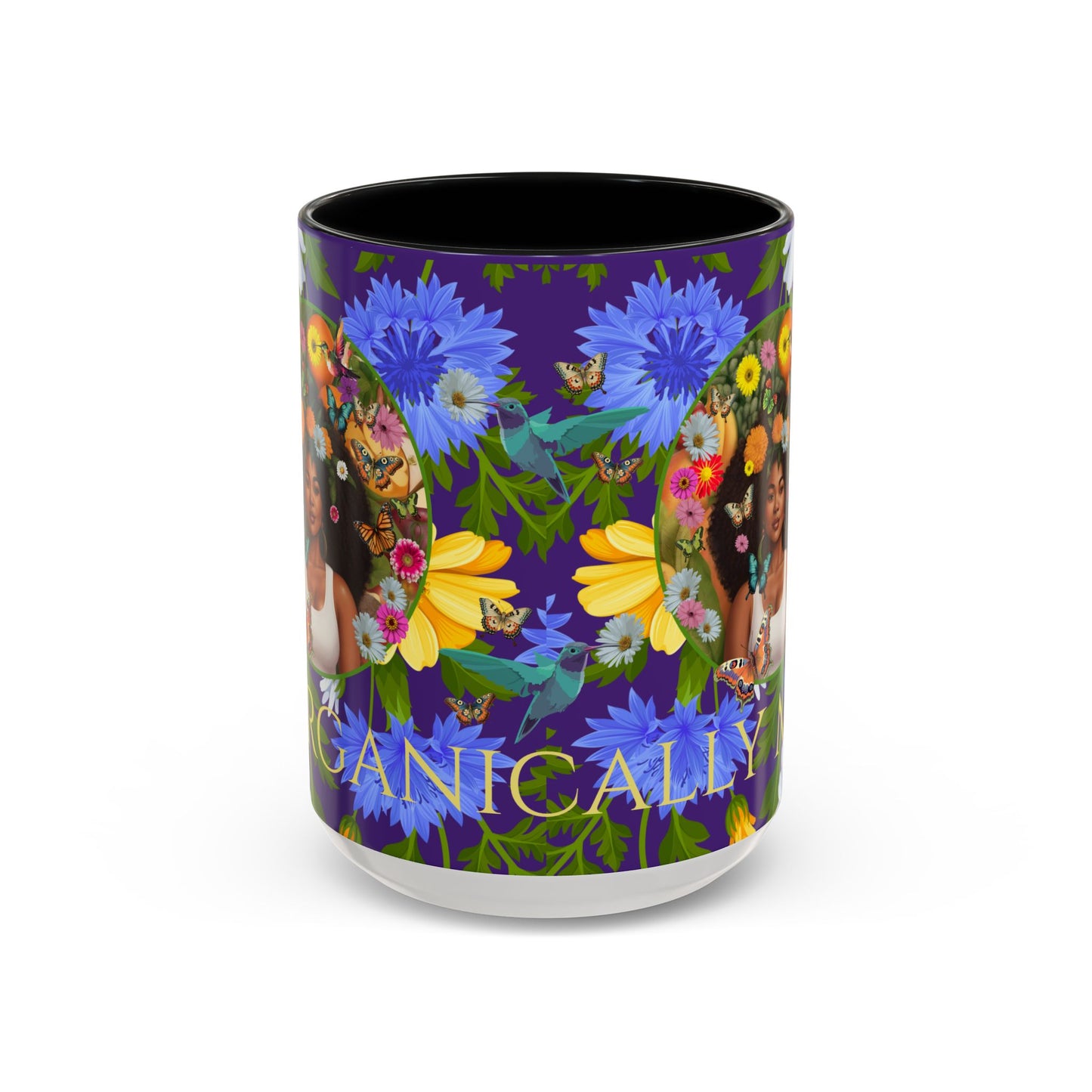 100% Organic Blue Gwen Plant Garden Vegan Ceramic Plant Mug with (11 or 15 oz) 8 Color Combos