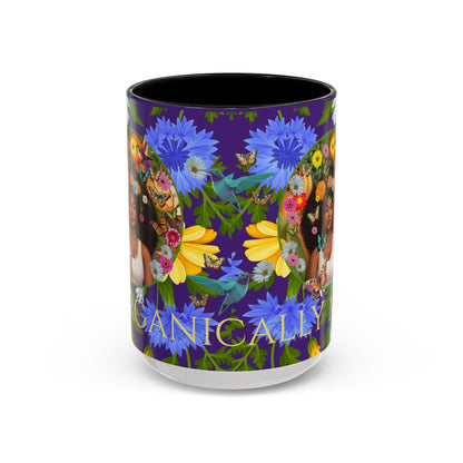 100% Organic Blue Gwen Plant Garden Vegan Ceramic Plant Mug with (11 or 15 oz) 8 Color Combos