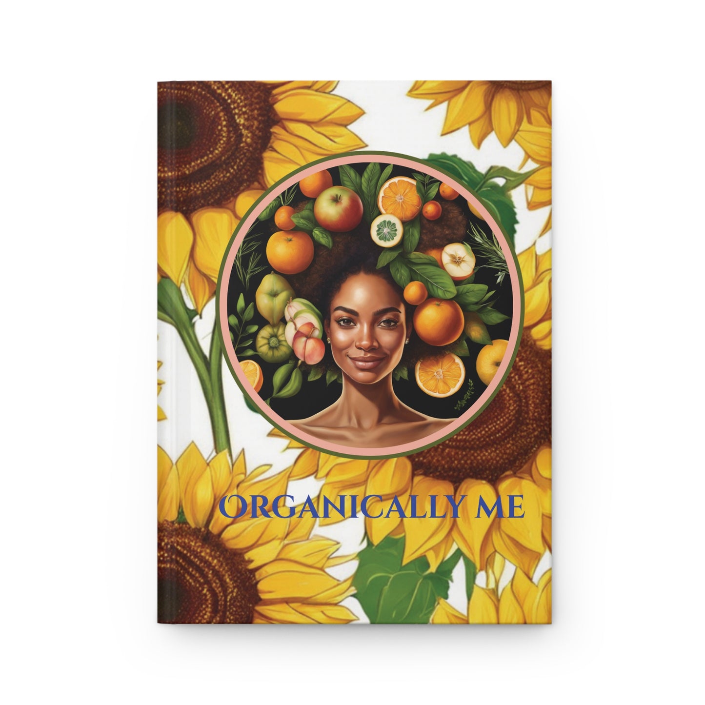Organically Me Sunflower Plant, Garden & Vegan Hardcover Journal, Matte 150 pages, Black women