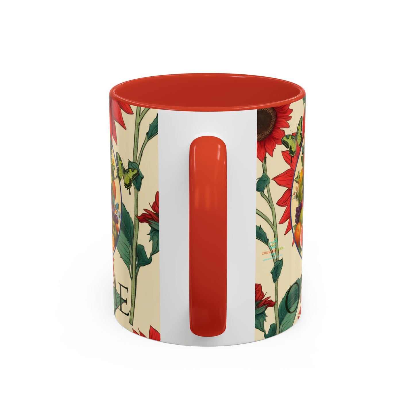 Organically Me Sunflower Red Plant Garden Vegan Ceramic Plant Mug with Black woman (11oz) 8 Color Combos