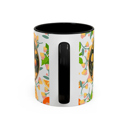 Organically Me Pink and Green Plant Garden Vegan Ceramic Plant Mug with Black woman (11oz) 8 Color Combos