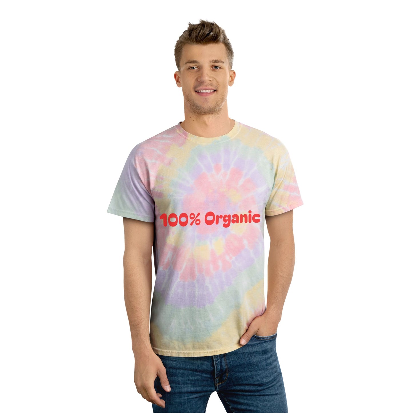 Spiral Tie-Dye 100% Organic Tee Boho Flower Child Artistic Design