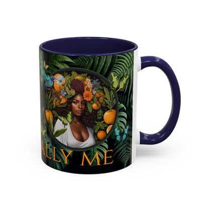 100% Organic A Fern Monstera Plant Garden Vegan Ceramic Plant Mug with Black woman (11oz) 8 Color Combos