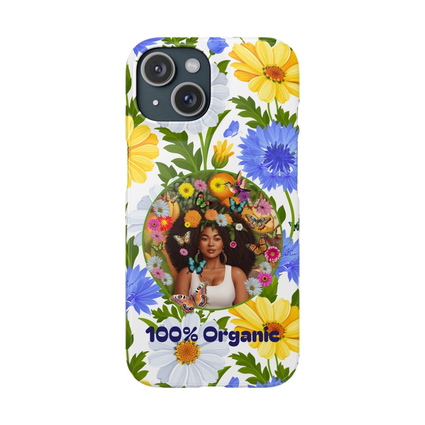 100% Organic Purple Plant Garden Snap Phone Case with Black Woman, for iPhone and Android