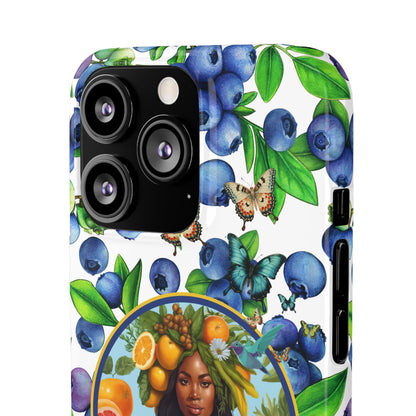 Organically Me Blueberry Plant B Garden Snap Phone Case with Black Woman, for iPhone and Android