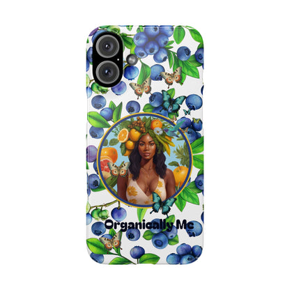 Organically Me Blueberry Plant B Garden Snap Phone Case with Black Woman, for iPhone and Android