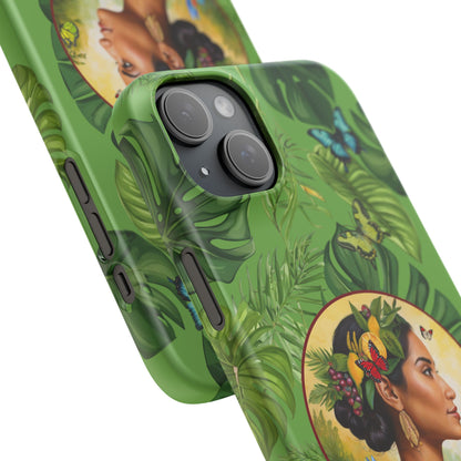 Organically Me A Monstera Butterfly Garden Snap Phone Case with Woman, Veggie Chic for Androids and iPhone models