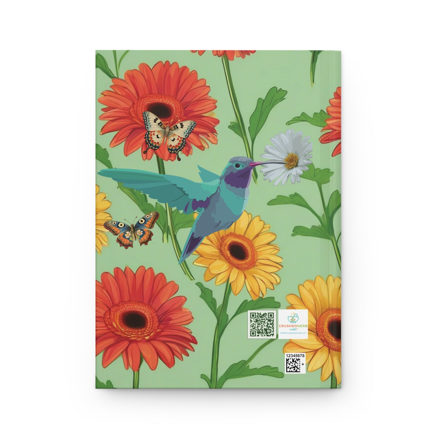 100% Organic Daisy Joy3 Plant Garden & Vegan Hardcover Journal, Black Woman Matte 150 pages Double Sided, May be PERSONALIZED