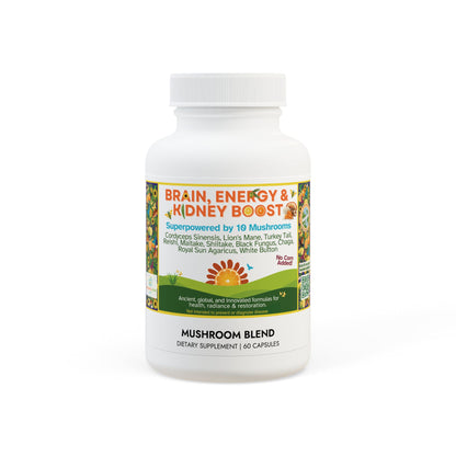Brain, Energy & Kidney Boost, 10 Mushroom Vegan Supplement (60 Capsules)