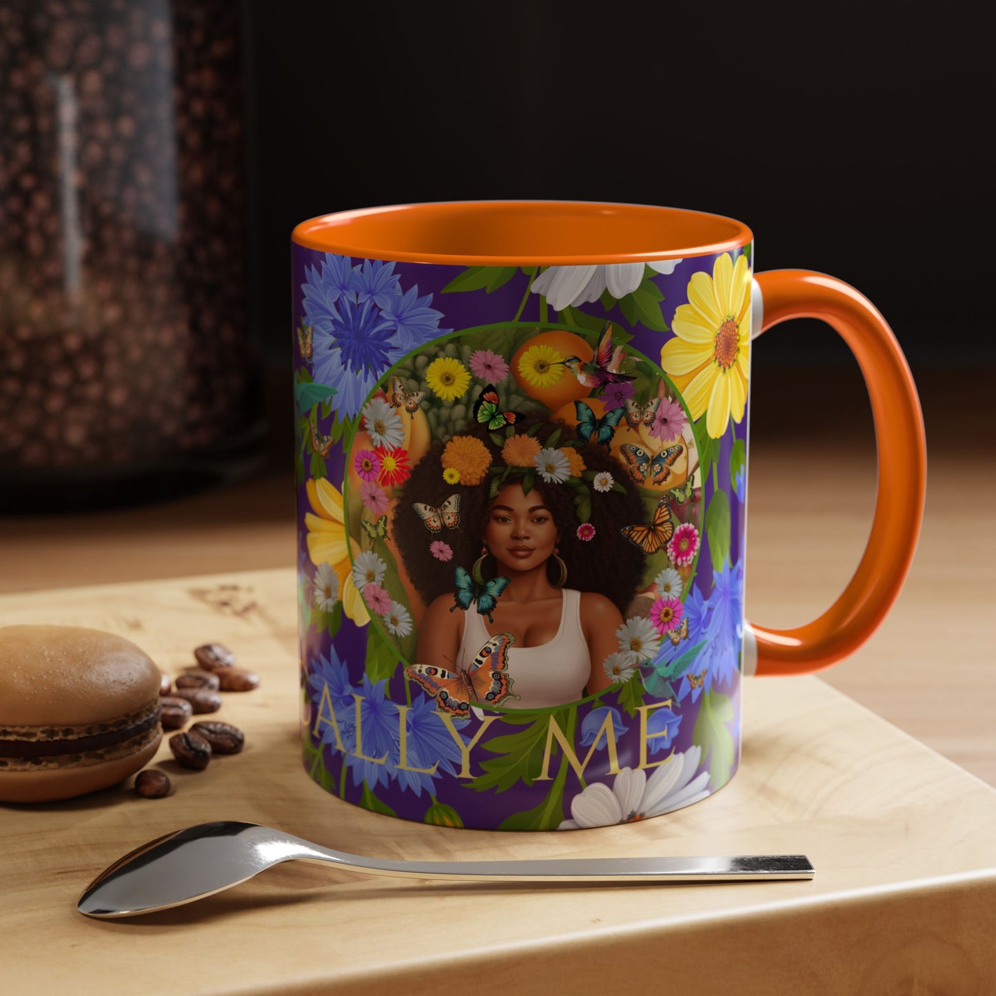 100% Organic Blue Gwen Plant Garden Vegan Ceramic Plant Mug with (11 or 15 oz) 8 Color Combos