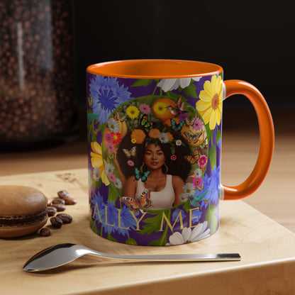 100% Organic Blue Gwen Plant Garden Vegan Ceramic Plant Mug with (11 or 15 oz) 8 Color Combos