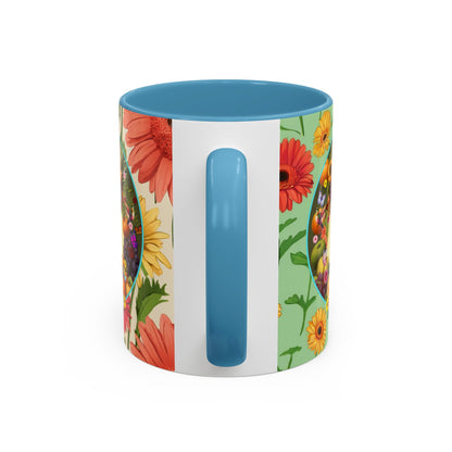 100% Organic Daisy Joy Plant Garden Vegan Ceramic Plant Mug, Black Woman Double Sided (11oz) 8 Color Combos