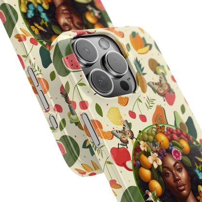 Organically Me Fruit & Veggie Queen Plant Garden Snap Phone Case with Black Woman, for iPhone and Android