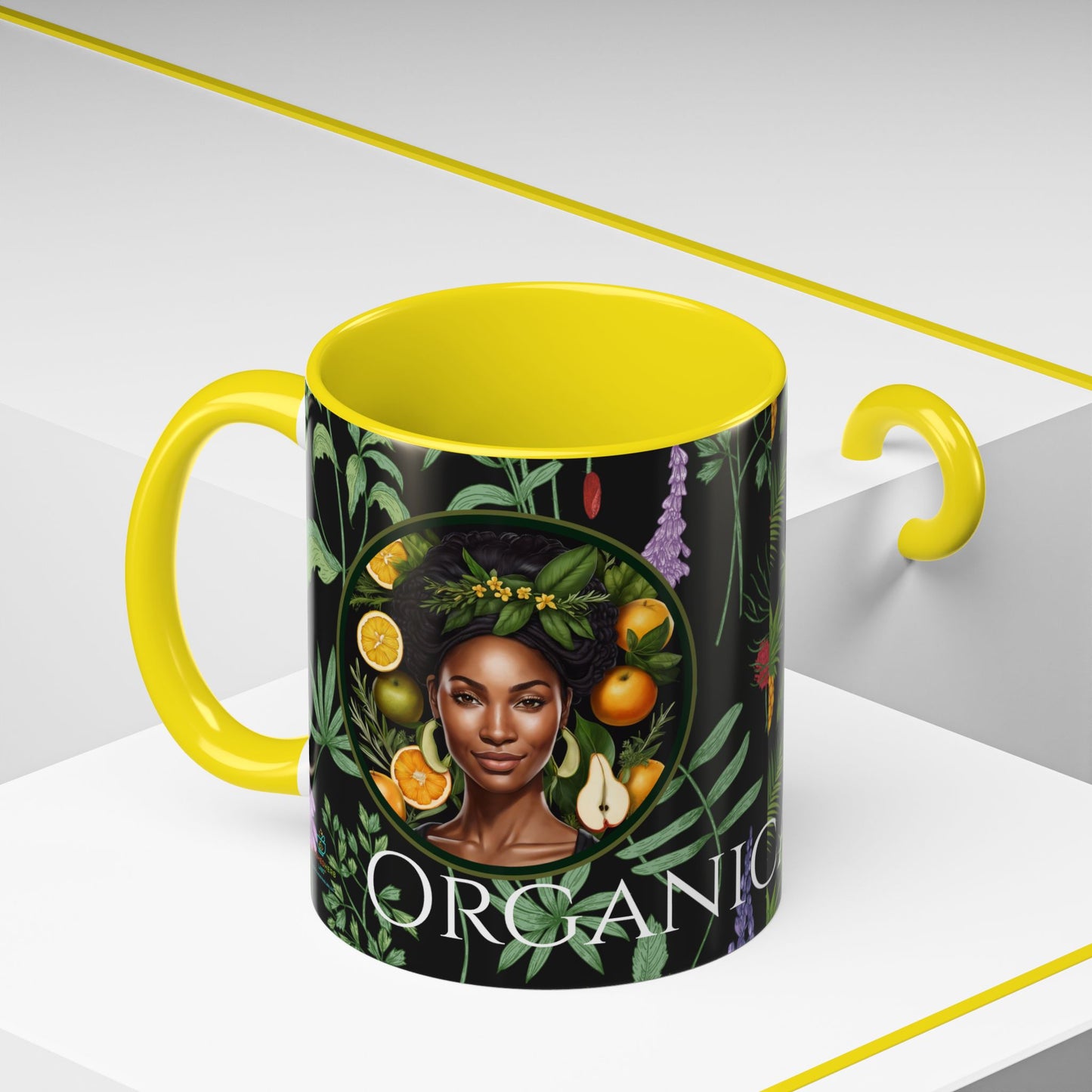 Organically Me A Pineapple Plant Garden Vegan Ceramic Plant Mug with Black woman (11oz)