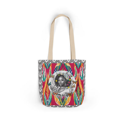 100% Me Ikat Laney Locs Garden-themed 13" tote bag, purse, workout bag, yoga bag with Black Women