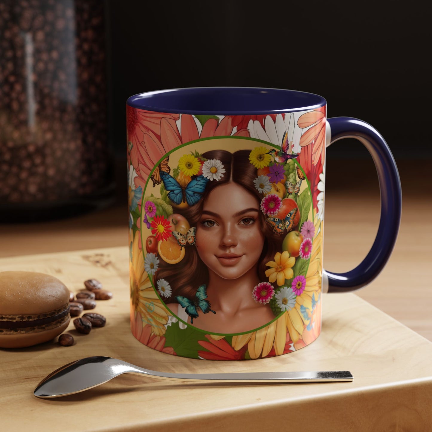 100% Organic Gerber Joy3 Plant Garden Vegan Ceramic Plant Mug with Woman (11oz) 8 Color Combos