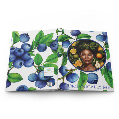 Organically Me Blueberry Plant, Garden & Vegan Hardcover Journal, Matte 150 pages, Black women