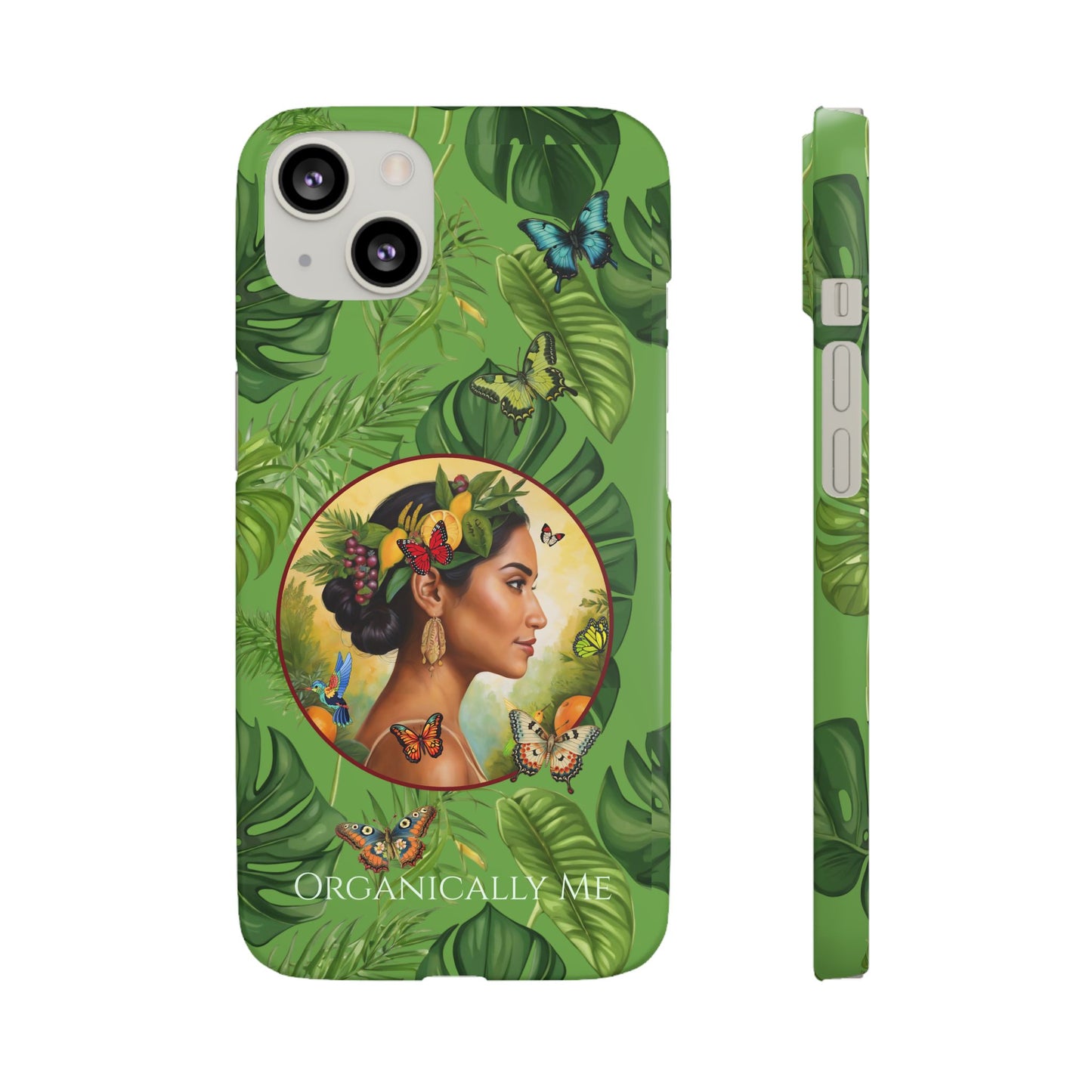 Organically Me A Monstera Butterfly Garden Snap Phone Case with Woman, Veggie Chic for Androids and iPhone models