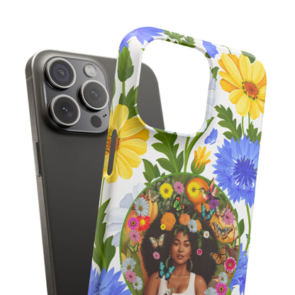 100% Organic Purple Plant Garden Snap Phone Case with Black Woman, for iPhone and Android