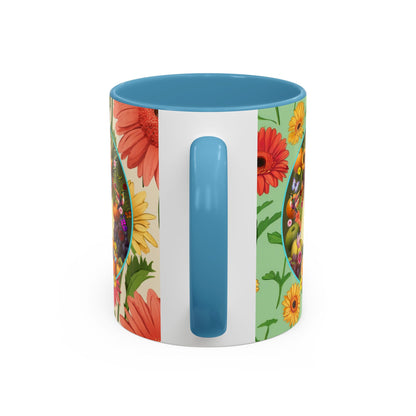 100% Organic Daisy Joy3 Plant Garden Vegan Ceramic Plant Mug, Black Woman Double Sided (11oz) 8 Color Combos