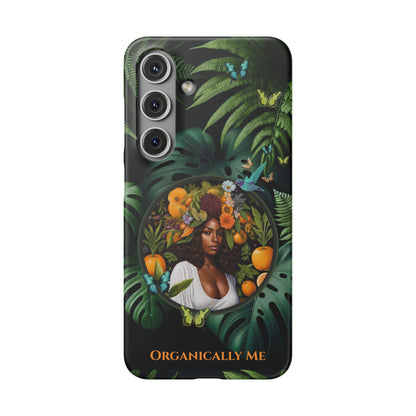 100% Organic A Fern Monstera Plant Garden Snap Phone Case with Black Woman, for iPhone and Android Models
