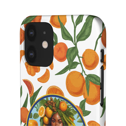 100% Organic Orange Plant Garden Snap Phone Case with Black Woman, Veggie Chic for Androids and iPhone models