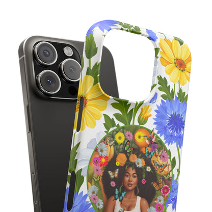 100% Organic Purple Plant Garden Snap Phone Case with Black Woman, for iPhone and Android