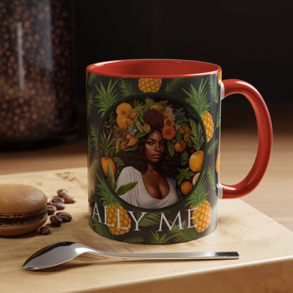 Organically Me A Pineapple Plant Garden Vegan Ceramic Plant Mug with Black woman (11oz)