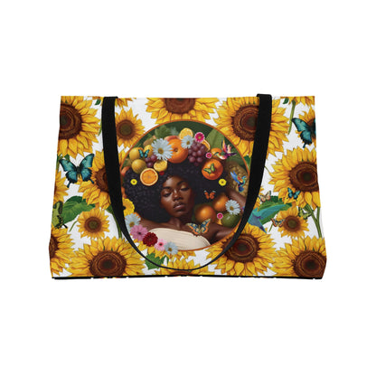 Organically Me A Tribal Butterfly Monarch Queen Karmon Plant & Garden Sunflower-themed Weekender Tote Bag
