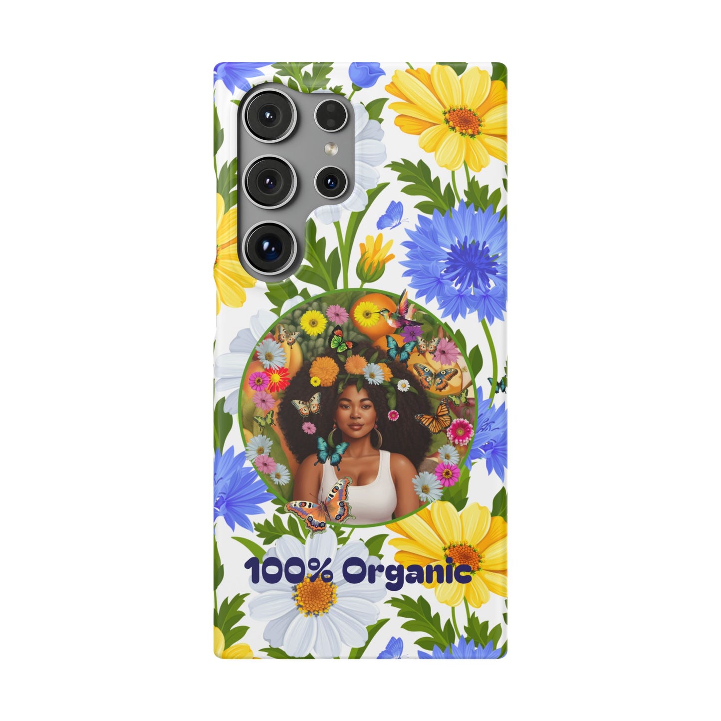 100% Organic Purple Plant Garden Snap Phone Case with Black Woman, for iPhone and Android