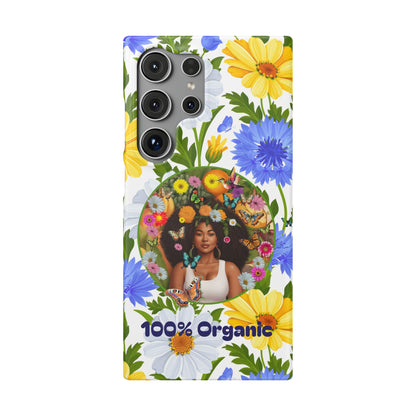 100% Organic Purple Plant Garden Snap Phone Case with Black Woman, for iPhone and Android