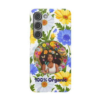 100% Organic Purple Plant Garden Snap Phone Case with Black Woman, for iPhone and Android