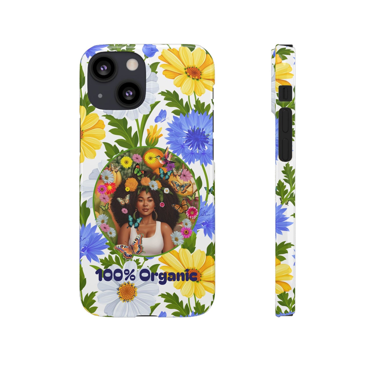100% Organic Purple Plant Garden Snap Phone Case with Black Woman, for iPhone and Android
