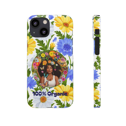 100% Organic Purple Plant Garden Snap Phone Case with Black Woman, for iPhone and Android