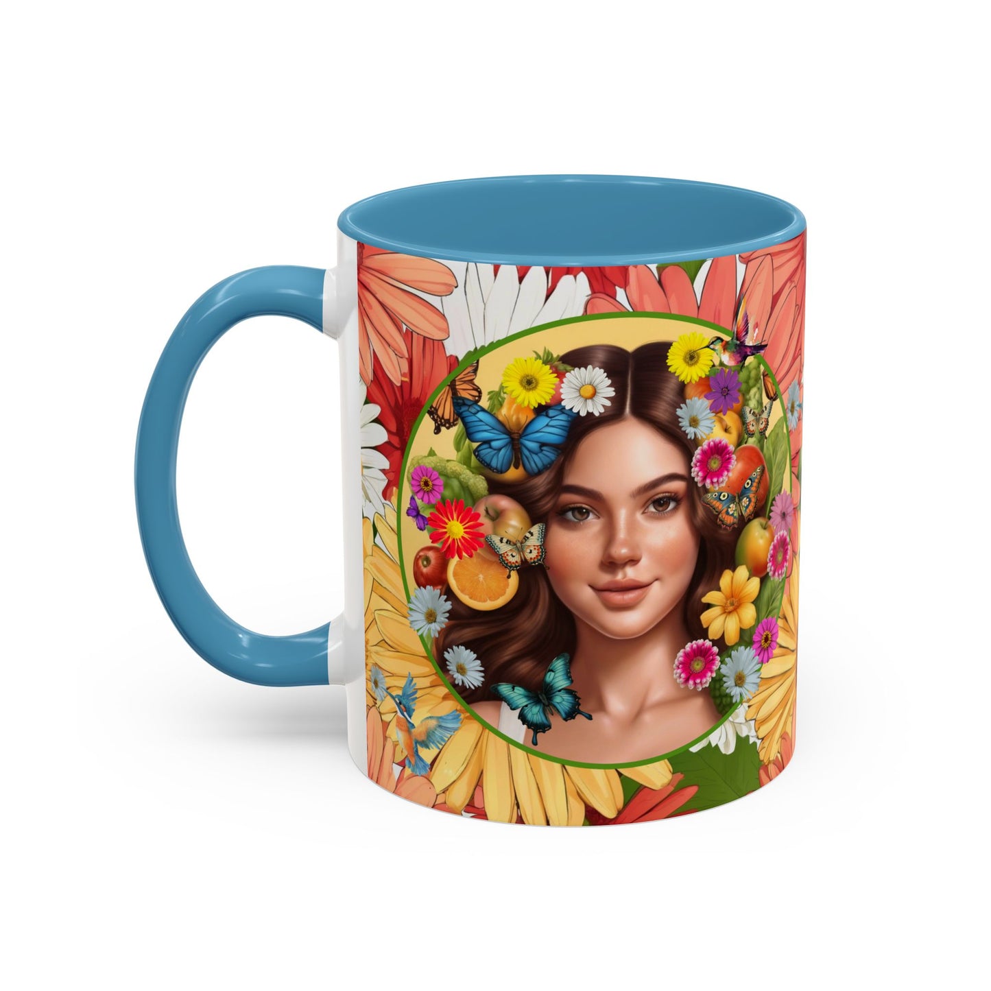 100% Organic Gerber Joy3 Plant Garden Vegan Ceramic Plant Mug with Woman (11oz) 8 Color Combos